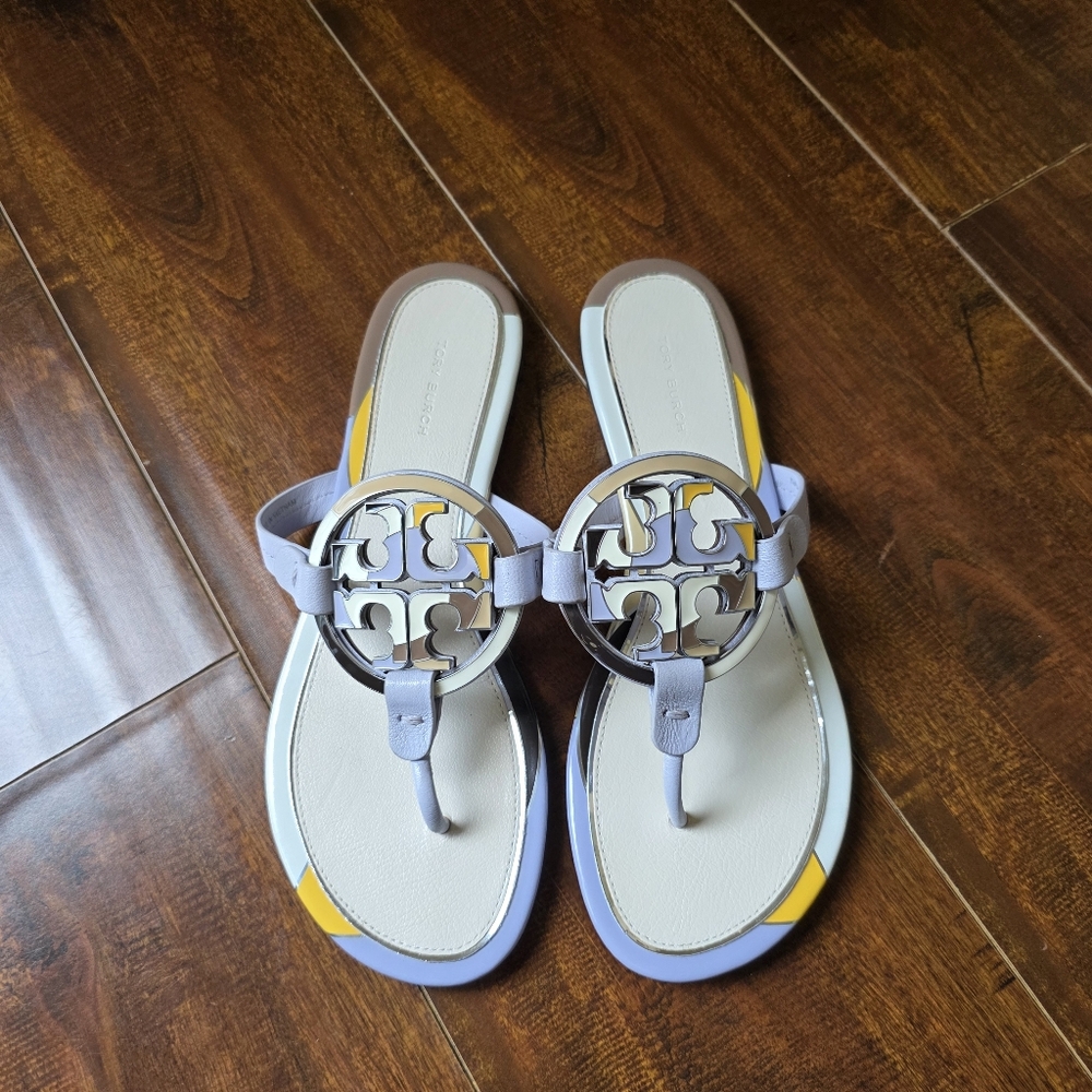 Tory Burch Women's Enamel Miller Sandals Flats Spring Lavender